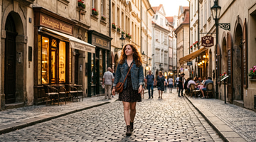 Z-Image Turbo sample: Your subject on a sunlit street — same identity, a new world.