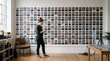 LoRA Training sample: A wall of matching photos — the set you train on.