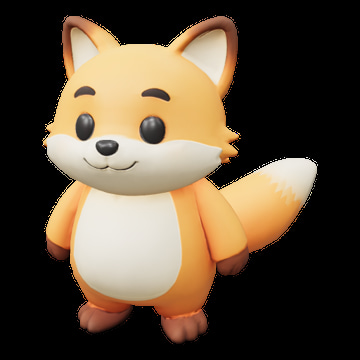 Tripo P2 sample: A cartoon fox mascot