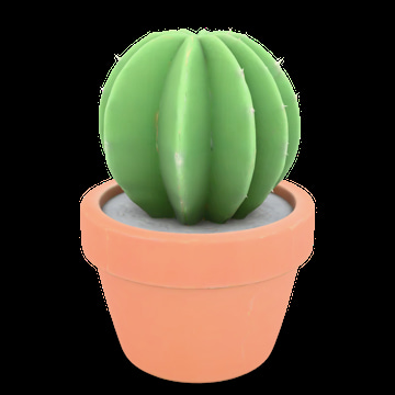 Rodin 2.5 Fast sample: A small potted cactus