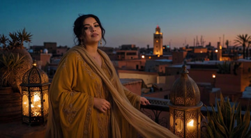 Music Video Generator sample: A quiet piano ballad becomes a lantern-lit music video on a Marrakech rooftop.