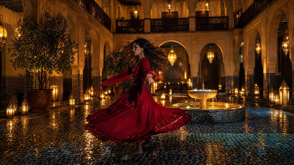 The same courtyard, in a new scene