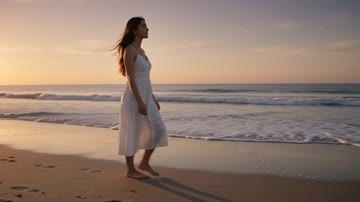 Gemini Omni Flash sample: Golden-hour beach walk with native ocean audio