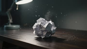 Veo 3.1 (Image) sample: Crumpled paper unfolding itself into a paper plane